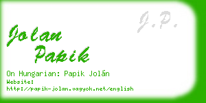 jolan papik business card